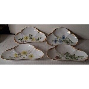 Antique Charles Field Haviland Limoges CFH/GDM Crescent Shape Victorian Bone Dis